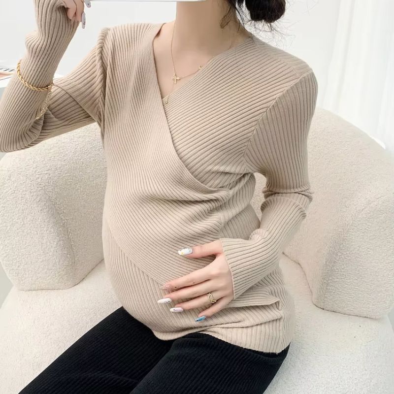 Ribbed Maternity Pullover - Sweater CAAYWORLD