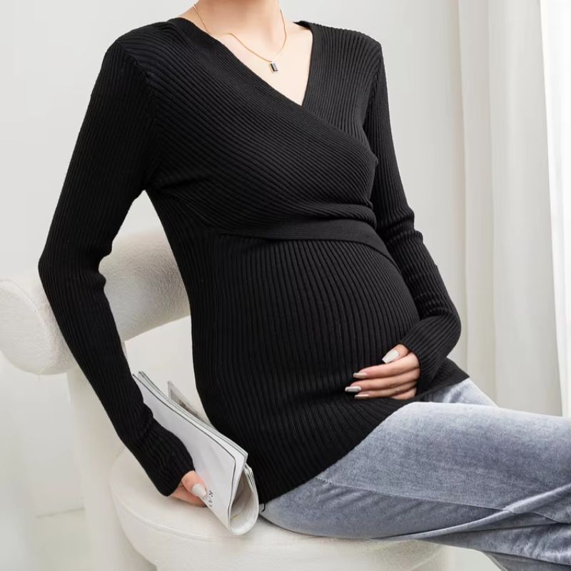Ribbed Maternity Pullover - Sweater CAAYWORLD