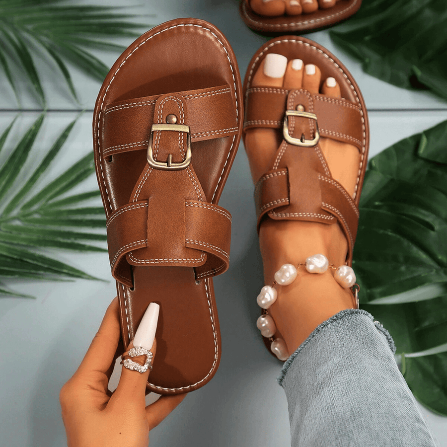 Roma Buckle Strap - Sandals CAAYWORLD