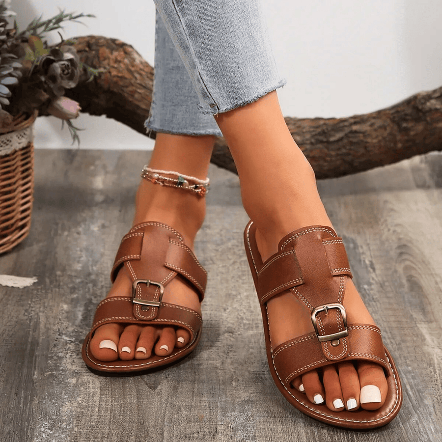 Roma Buckle Strap - Sandals CAAYWORLD