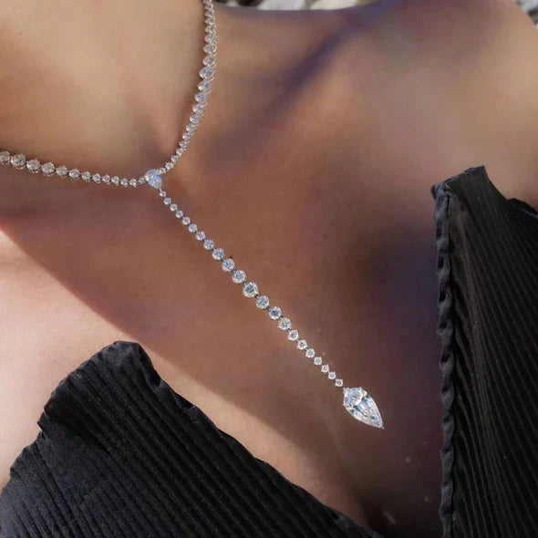 Round Cut White Sapphire Necklace & Earrings Set shineofdiamond