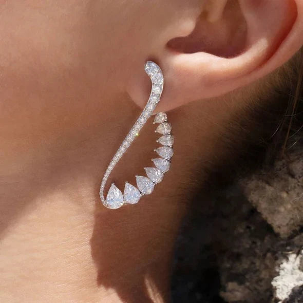Round Cut White Sapphire Necklace & Earrings Set shineofdiamond
