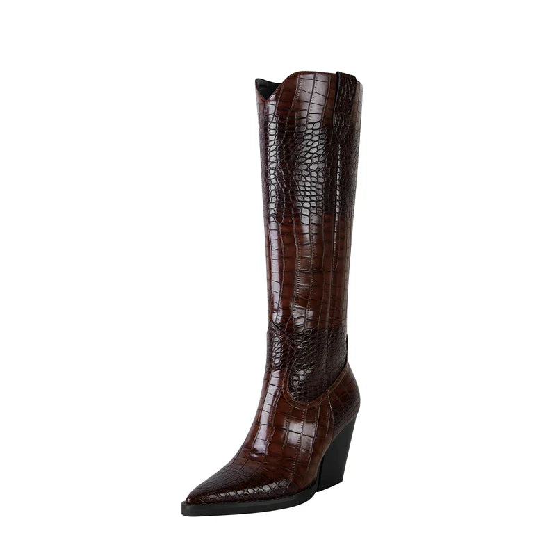 Westies Croc Leather Boots