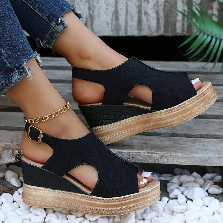 Adalynn™ | Metallic Wedge Sandals
