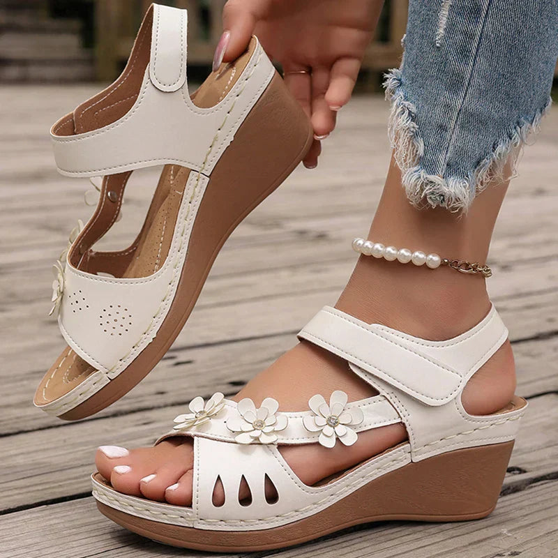 Remi™ | Floral Elegance Wedge Sandals