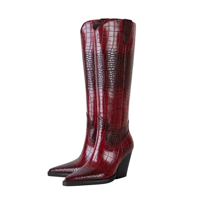 Westies Croc Leather Boots