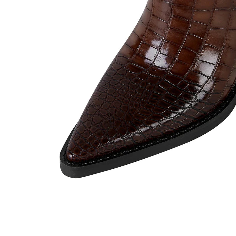 Westies Croc Leather Boots