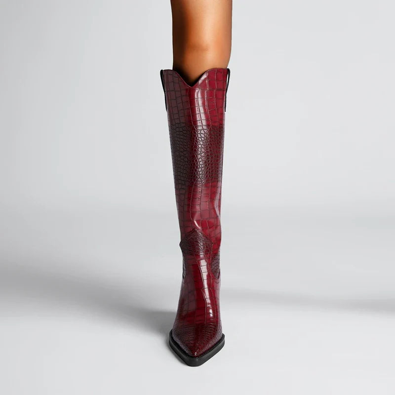 Westies Croc Leather Boots