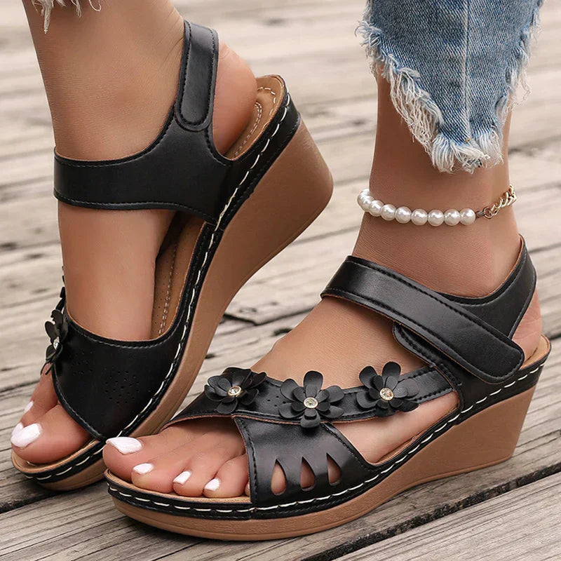 Remi™ | Floral Elegance Wedge Sandals