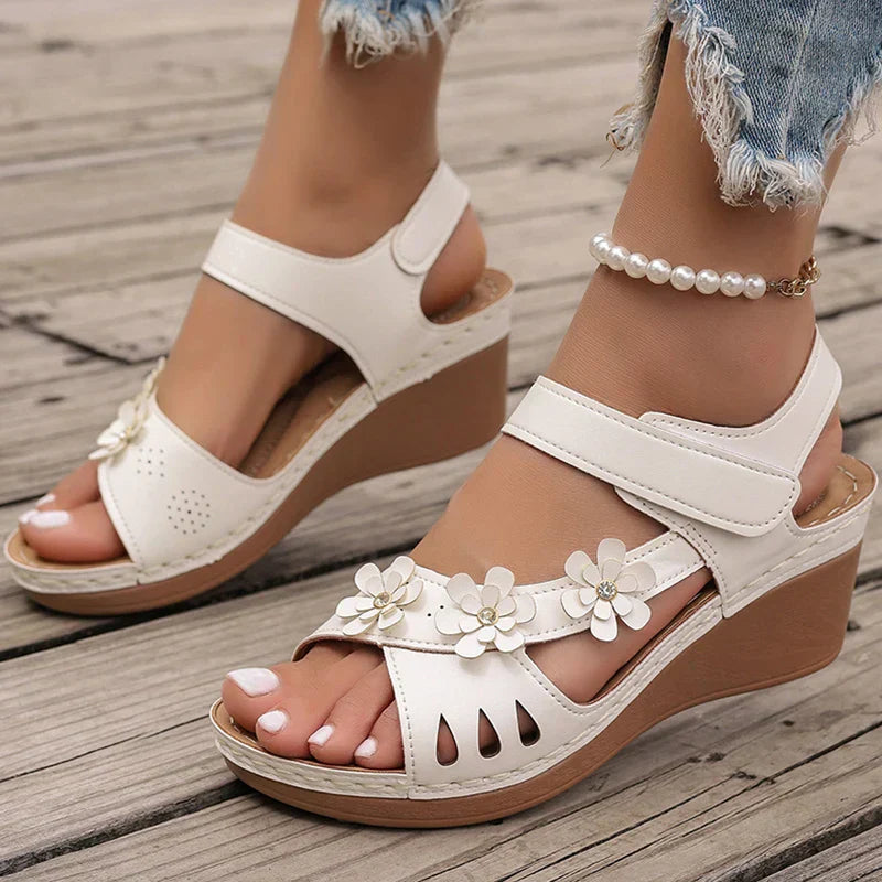 Remi™ | Floral Elegance Wedge Sandals