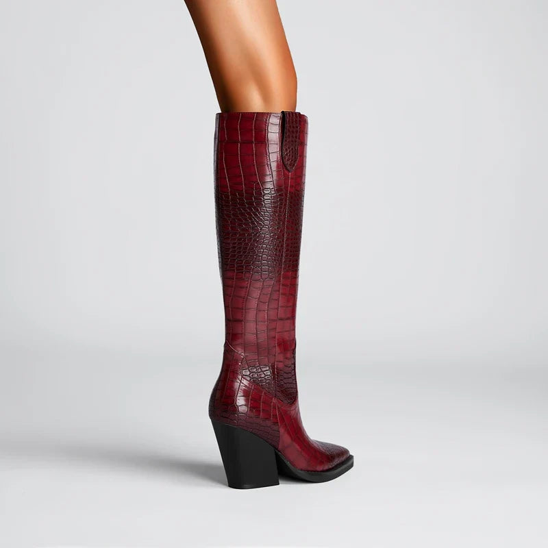 Westies Croc Leather Boots