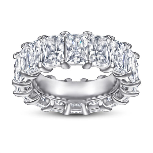 Radiant Cut Eternity Sterling Silver Wedding Band shineofdiamond