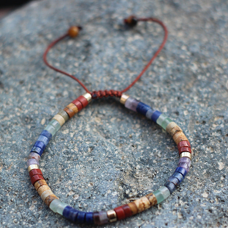Adjustable Natural Stone Beaded Dainty Bracelet Shine of Diamond