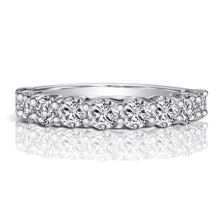 Oval Cut Bridal Set with Half-Eternity Band Shineofdiamond