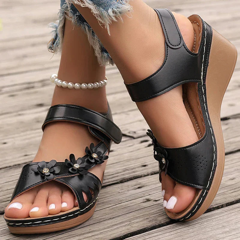 Remi™ | Floral Elegance Wedge Sandals