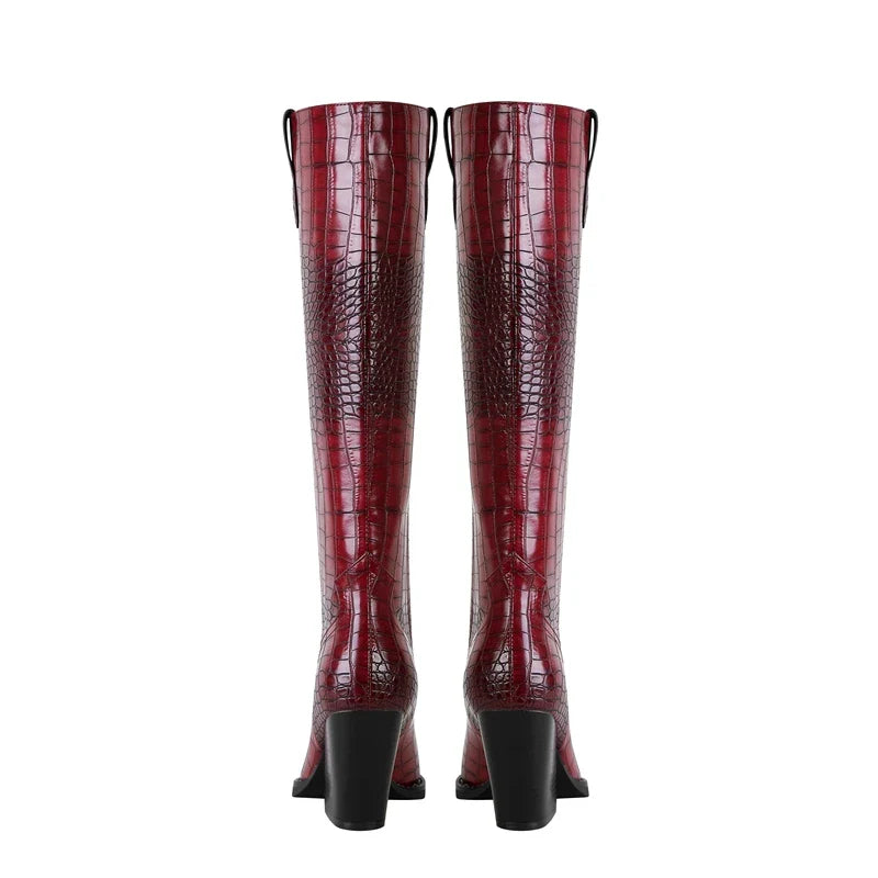 Westies Croc Leather Boots