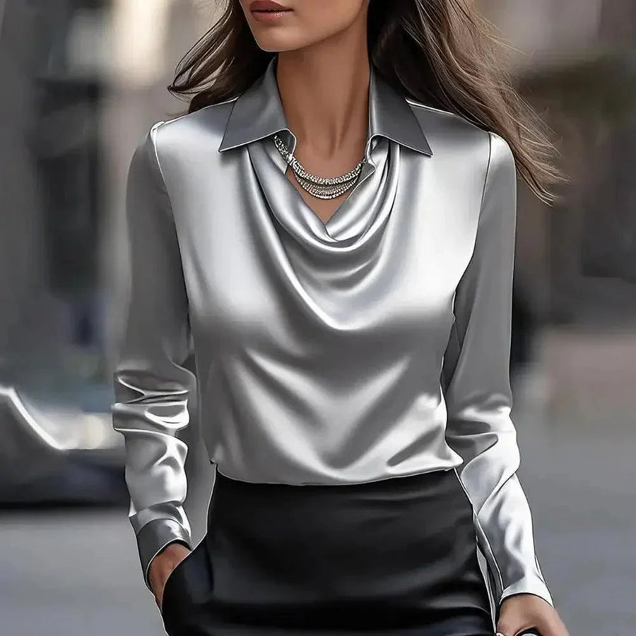 Satin Neckline - Top CAAYWORLD