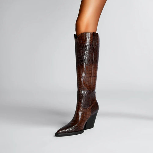 Westies Croc Leather Boots