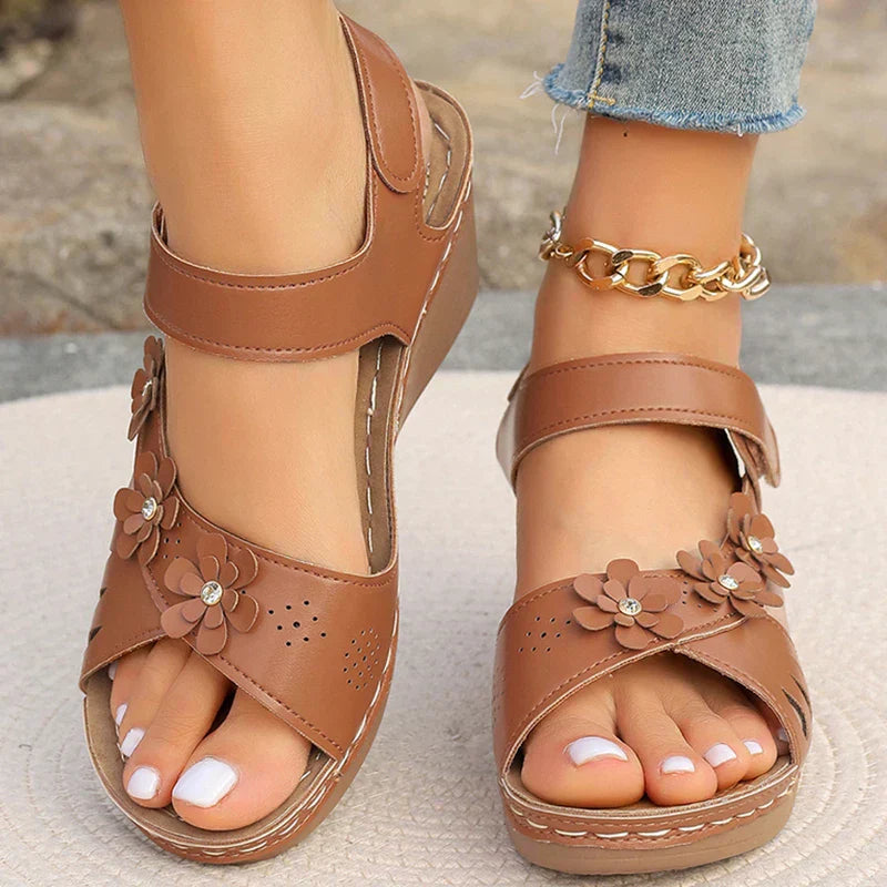 Remi™ | Floral Elegance Wedge Sandals
