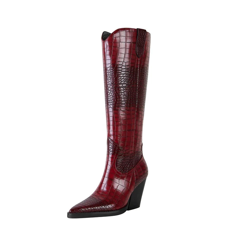 Westies Croc Leather Boots