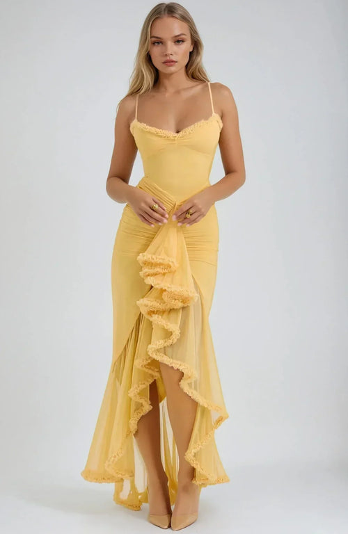 Chloe™ | Yellow Mesh Dress