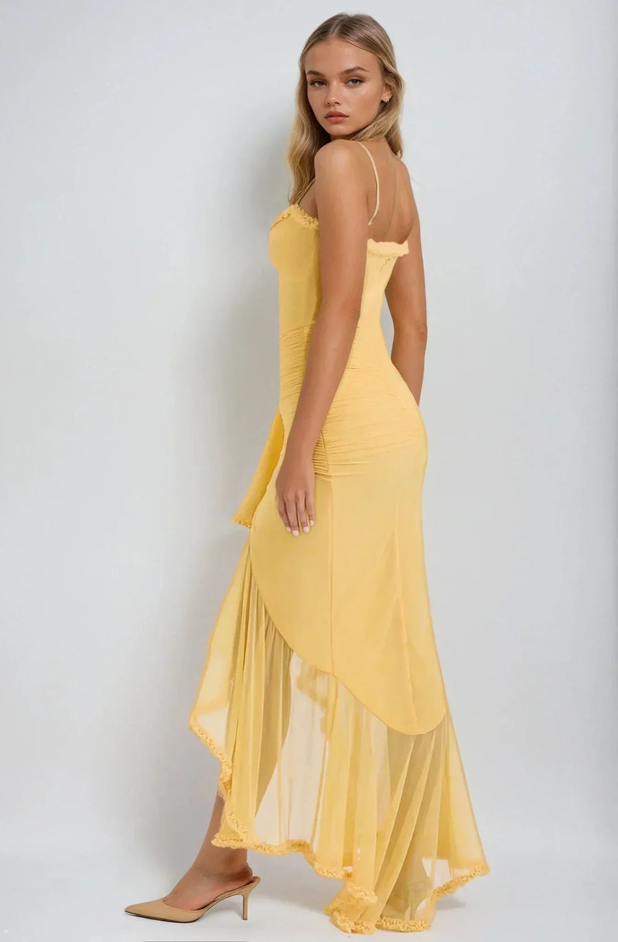 Chloe™ | Yellow Mesh Dress