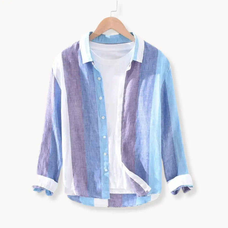 Seascape Stripe Linen Button-Down - Shirt CAAYWORLD