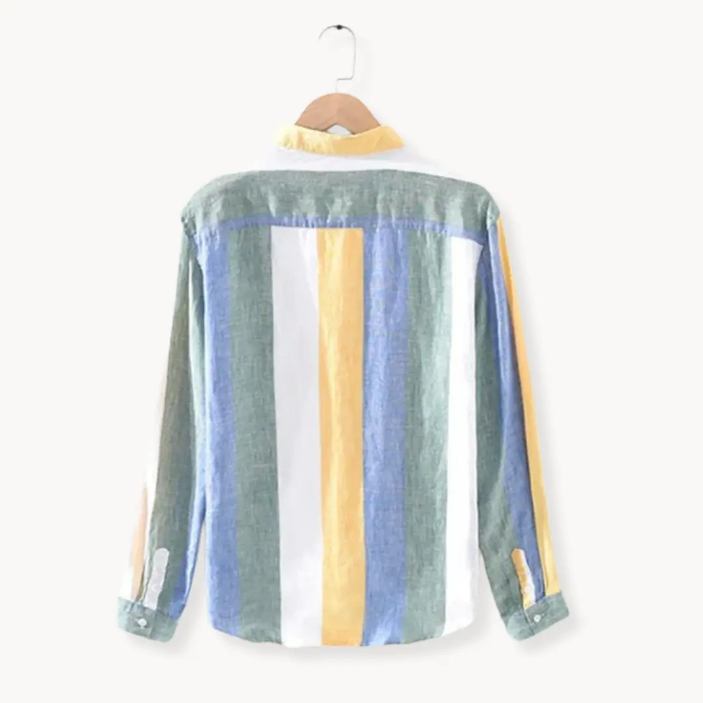 Seascape Stripe Linen Button-Down - Shirt CASA LARO