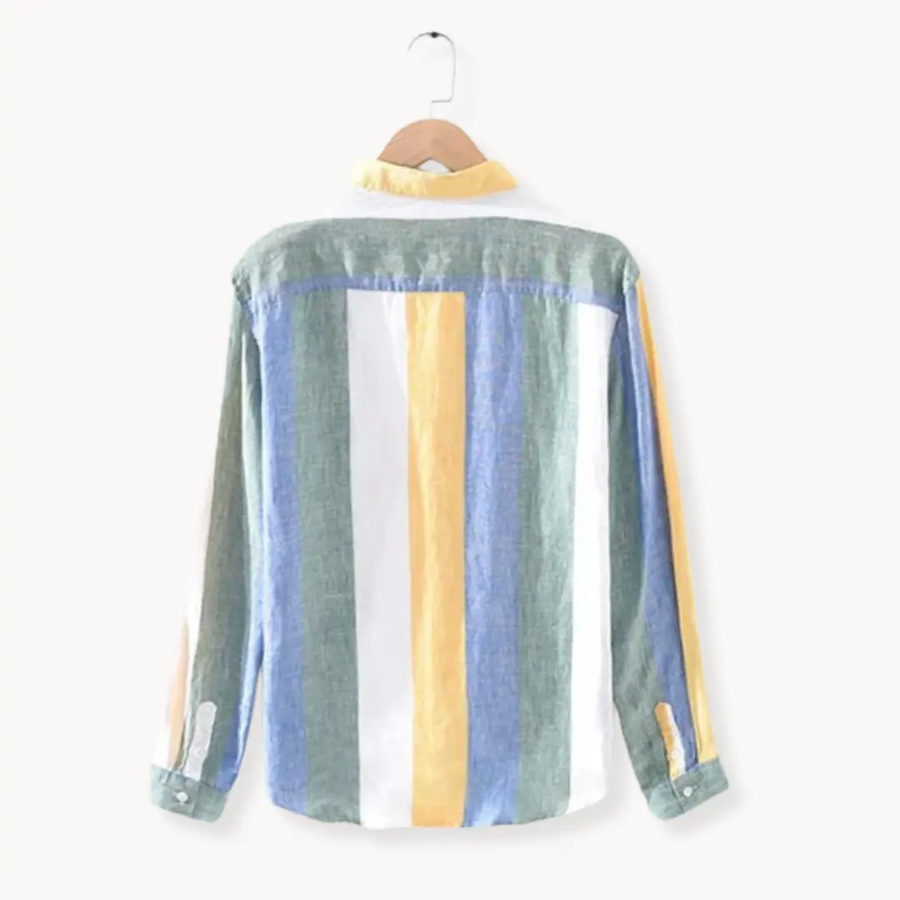 Seascape Stripe Linen Button-Down - Shirt CAAYWORLD