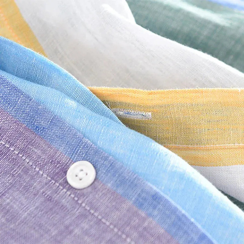 Seascape Stripe Linen Button-Down - Shirt CAAYWORLD