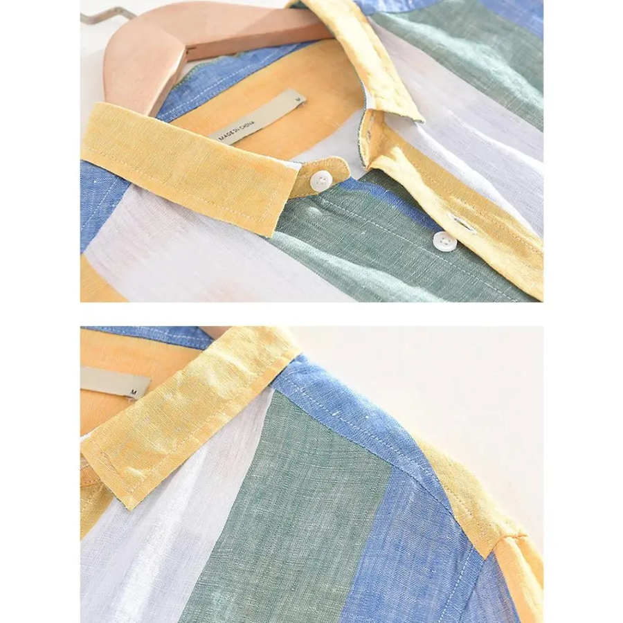 Seascape Stripe Linen Button-Down - Shirt CAAYWORLD