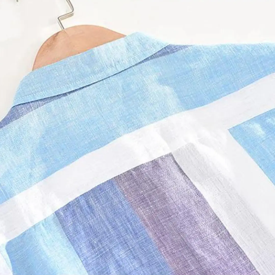 Seascape Stripe Linen Button-Down - Shirt CAAYWORLD