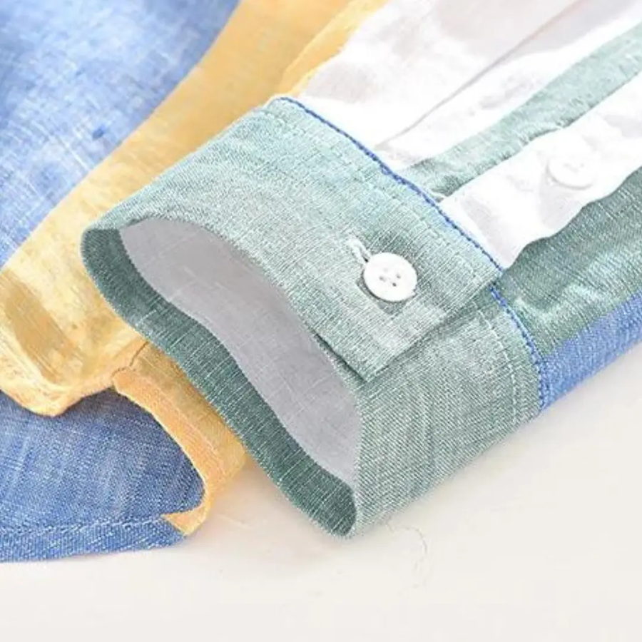 Seascape Stripe Linen Button-Down - Shirt CAAYWORLD