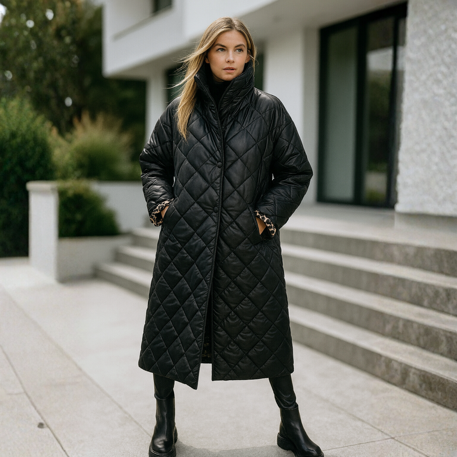 Shanaia - Quilted Coat with Leopard Lining CAAYWORLD WOMEN
