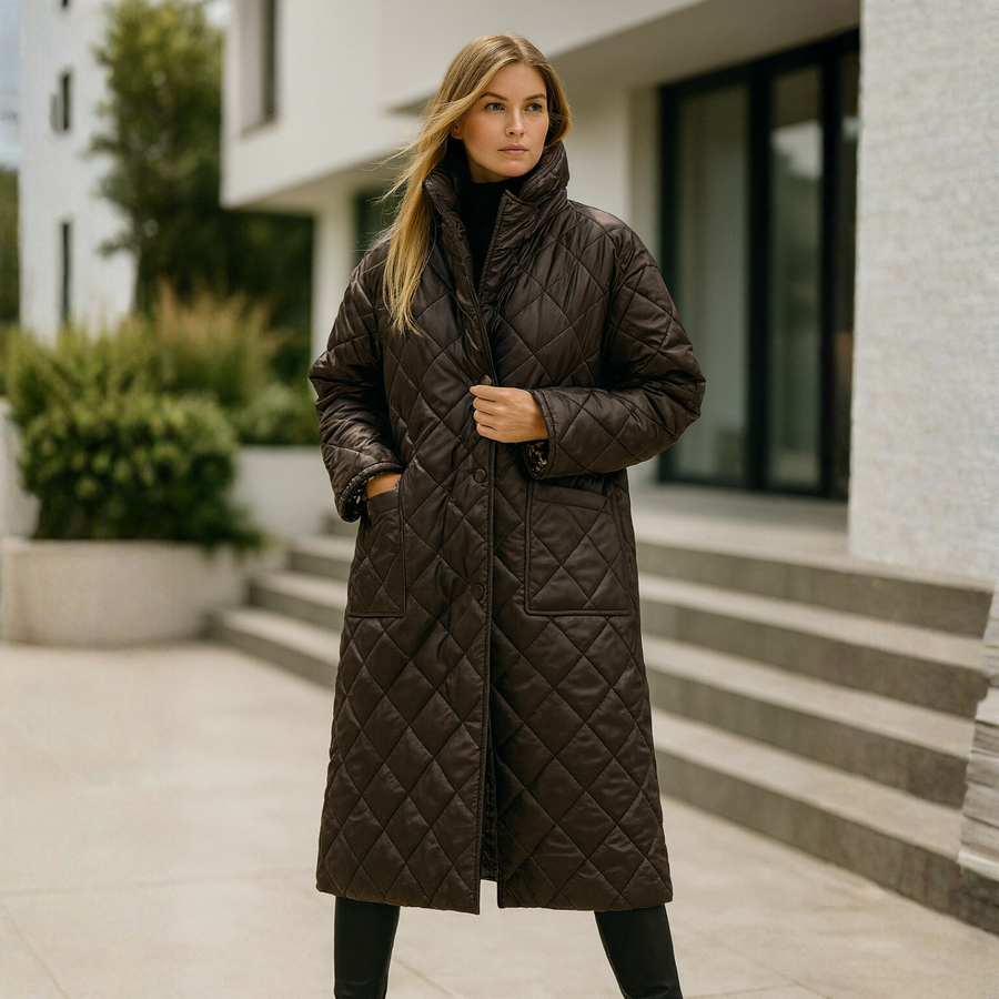 Shanaia - Quilted Coat with Leopard Lining CAAYWORLD WOMEN