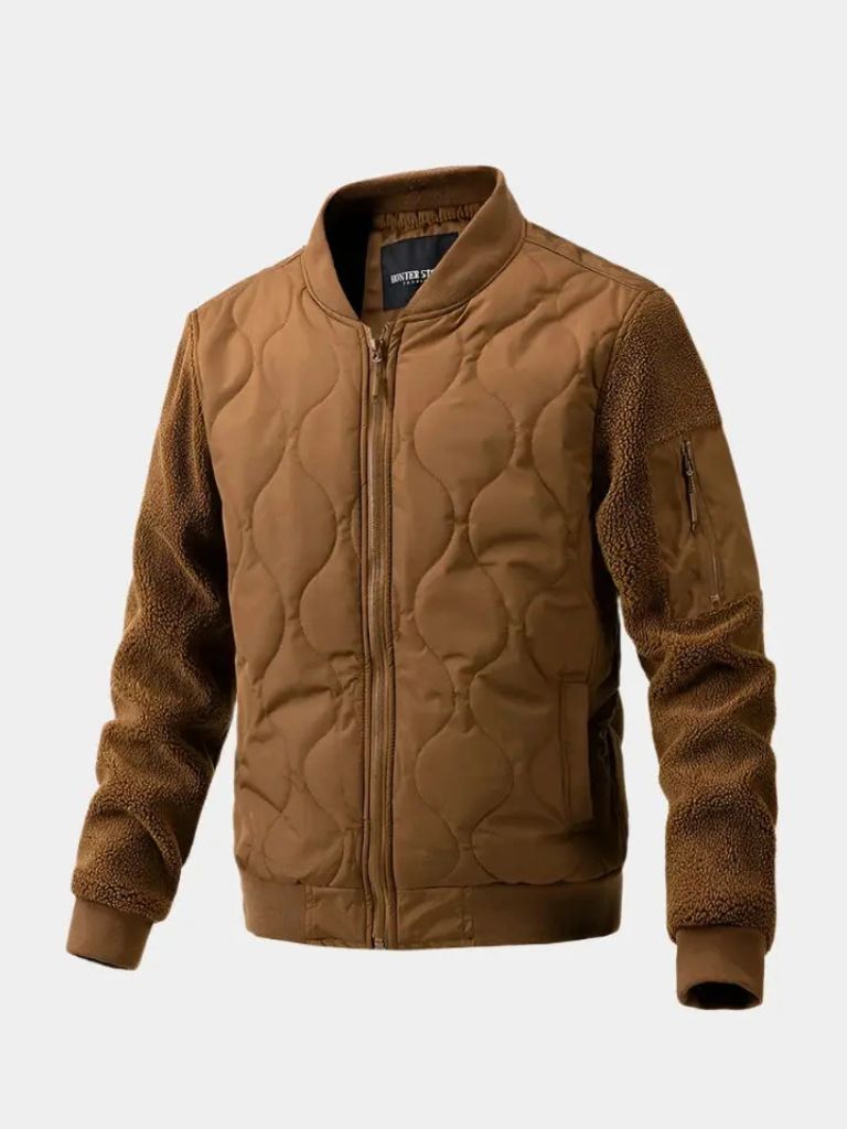 Sherpa Sleeves Padded Bomber Jacket - CAAYWORLD CAAYWORLD
