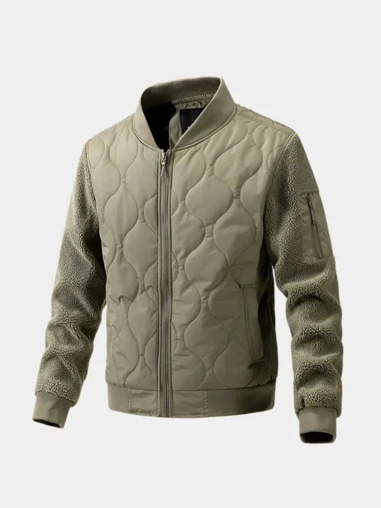 Sherpa Sleeves Padded Bomber Jacket - CAAYWORLD CAAYWORLD