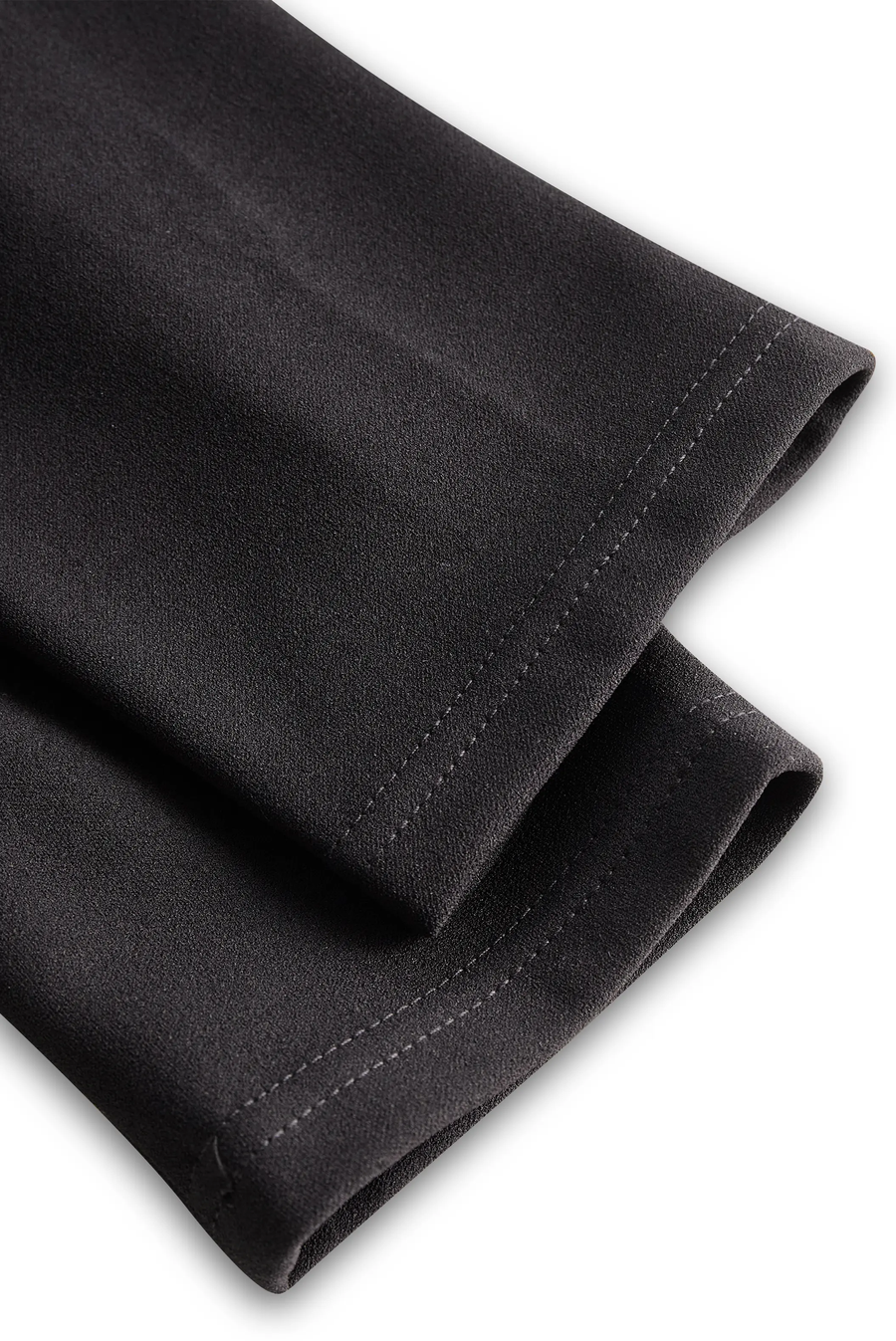 Sleek Black Belted Mandarin Collar Sheath - Midi Dress CAAYWORLD