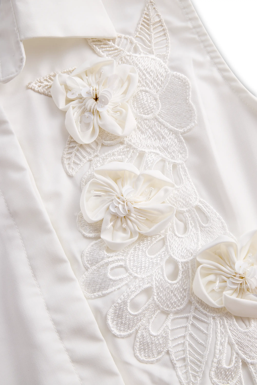 Sleeveless 3D Floral Appliqué Summer Top - T-Shirt CAAYWORLD