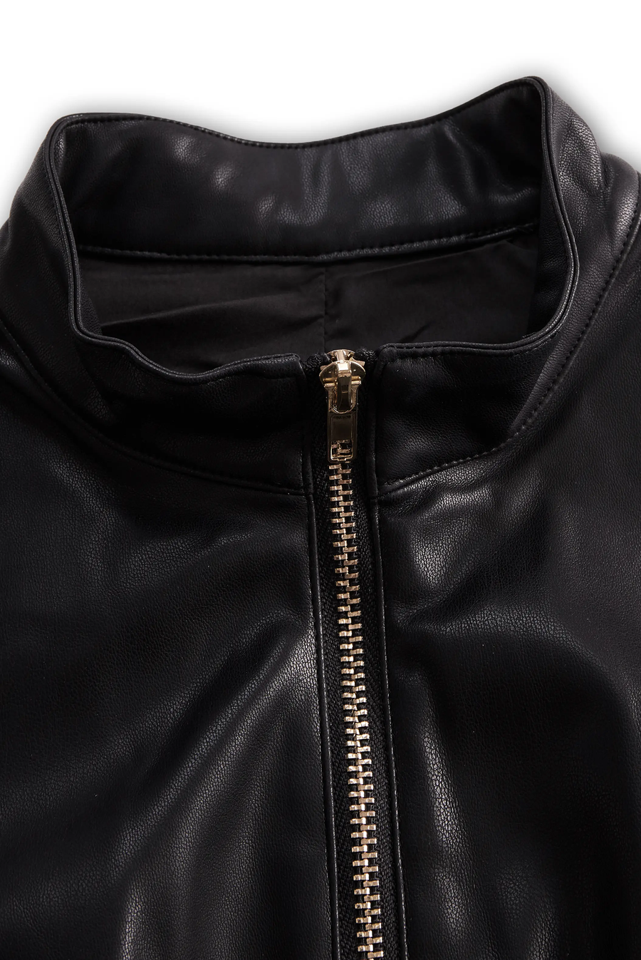 Sleeveless Zip-Front Faux Leather Sleek Look - Romper CAAYWORLD