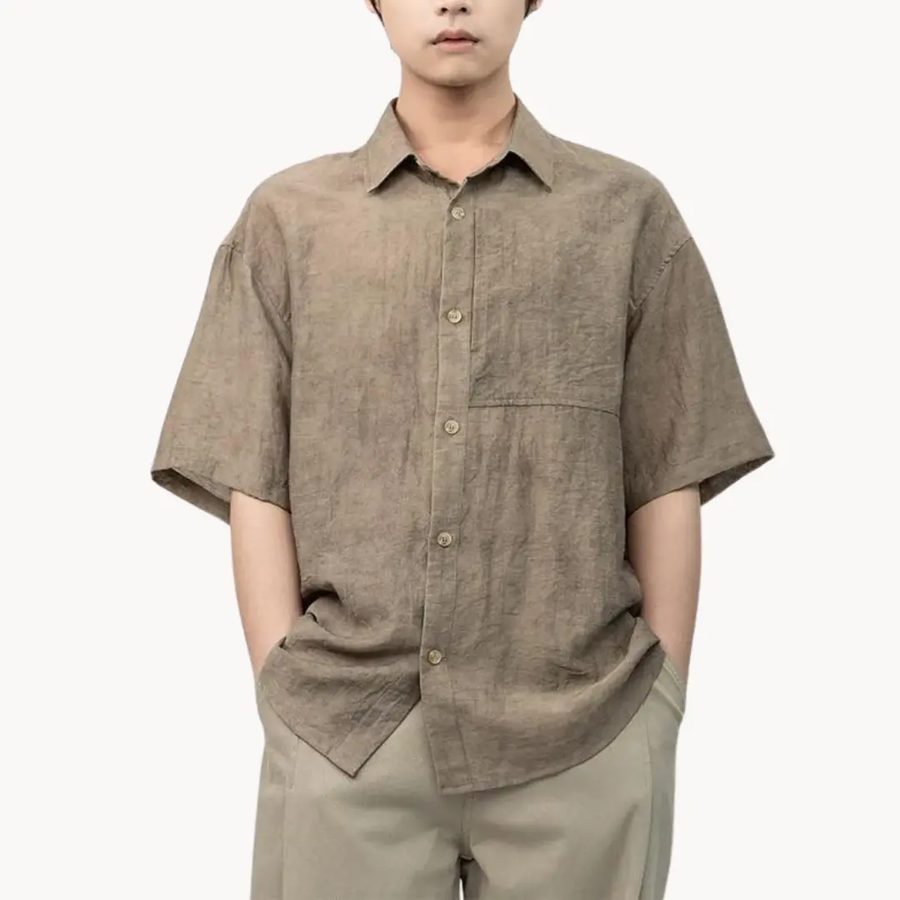 Soft Linen Camp Collar - Shirt CAAYWORLD