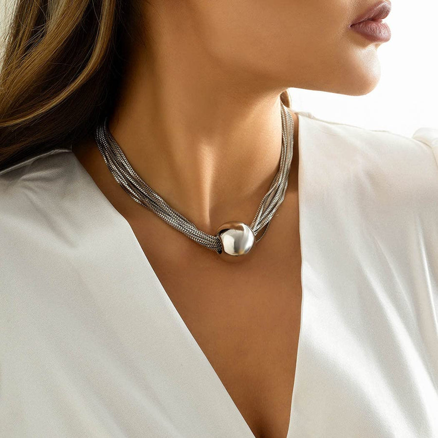 Sterling Silver Moon Drop Pendant - Necklace CAAYWORLD