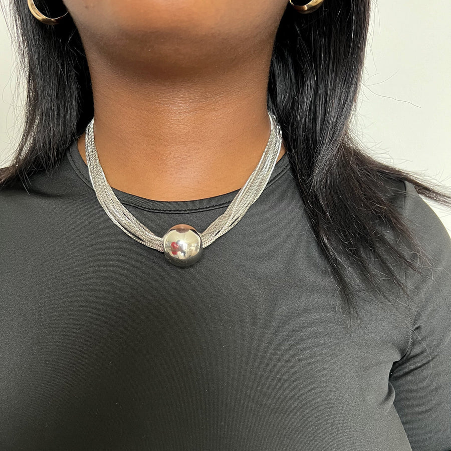 Sterling Silver Moon Drop Pendant - Necklace CAAYWORLD
