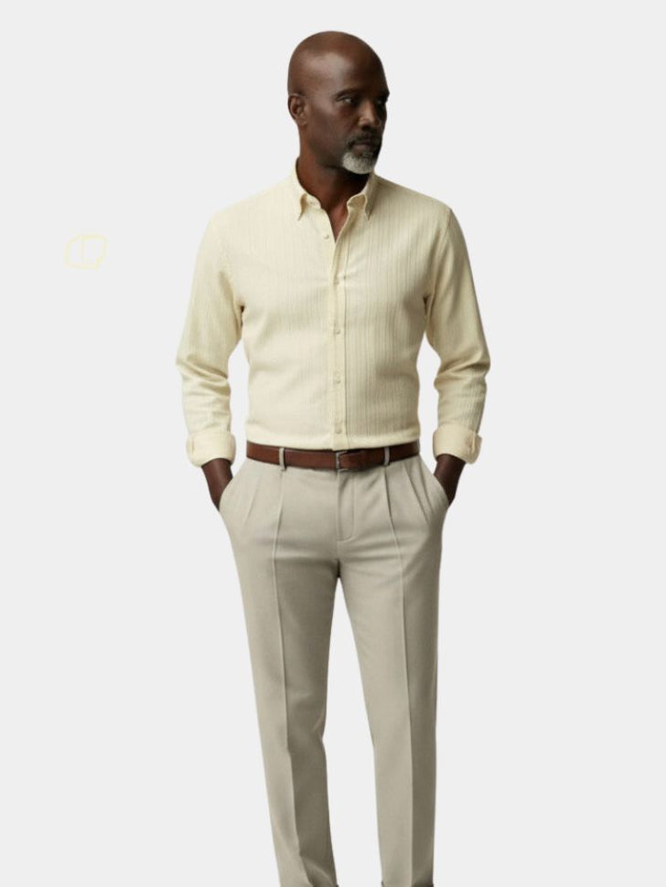 Striped Button Down Seersucker Shirt - CAAYWORLD CAAYWORLD
