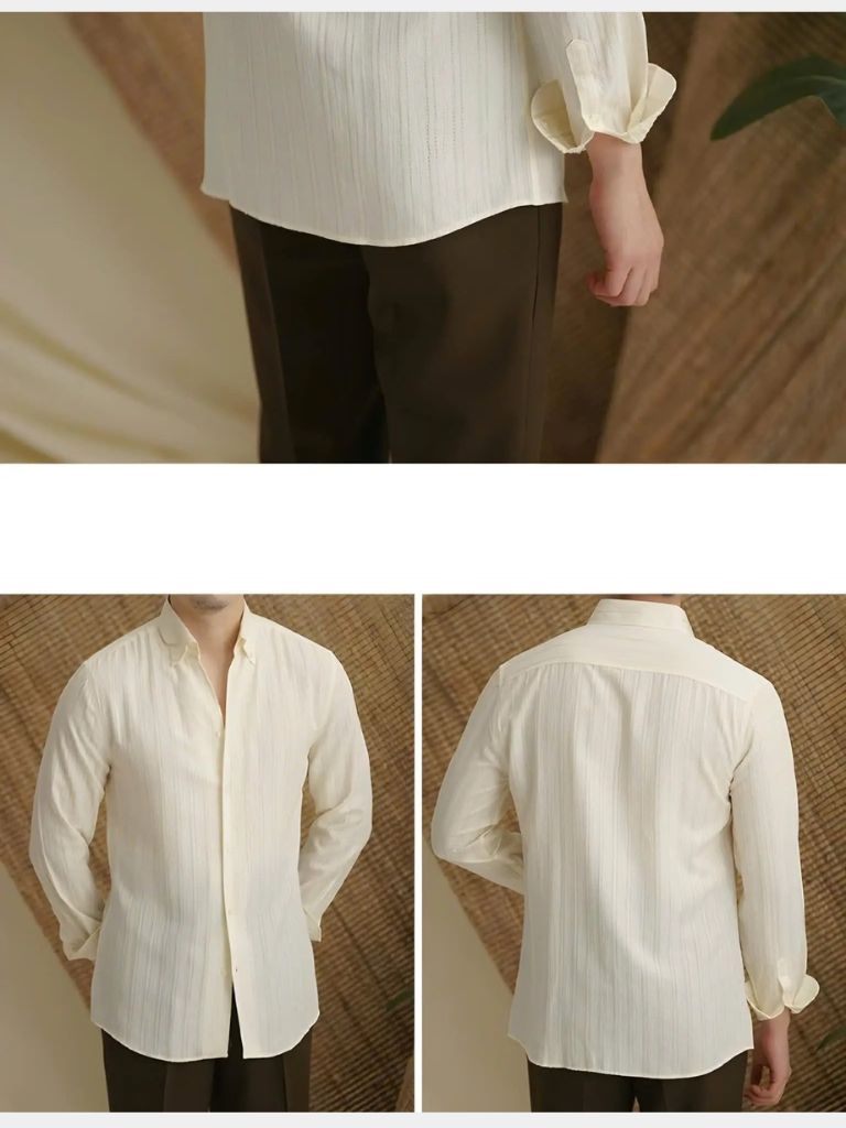 Striped Button Down Seersucker Shirt - CAAYWORLD CAAYWORLD