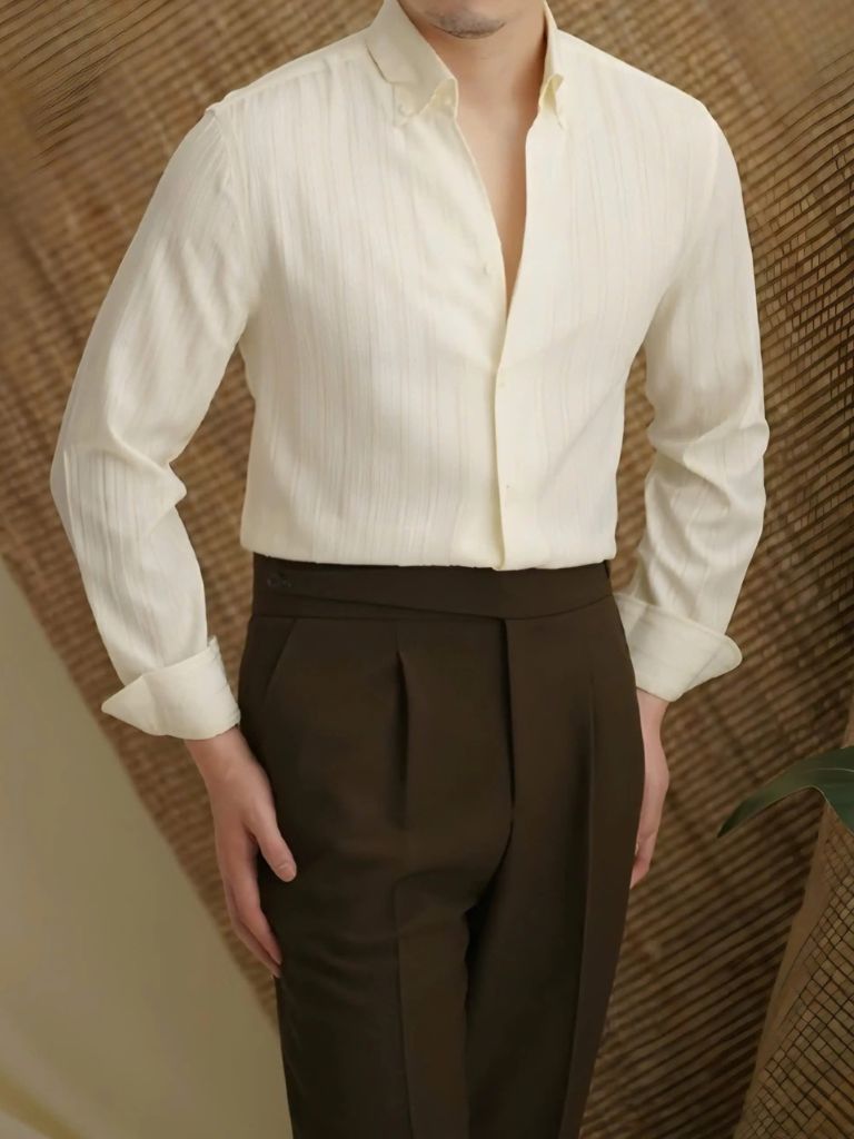 Striped Button Down Seersucker Shirt - CAAYWORLD CAAYWORLD