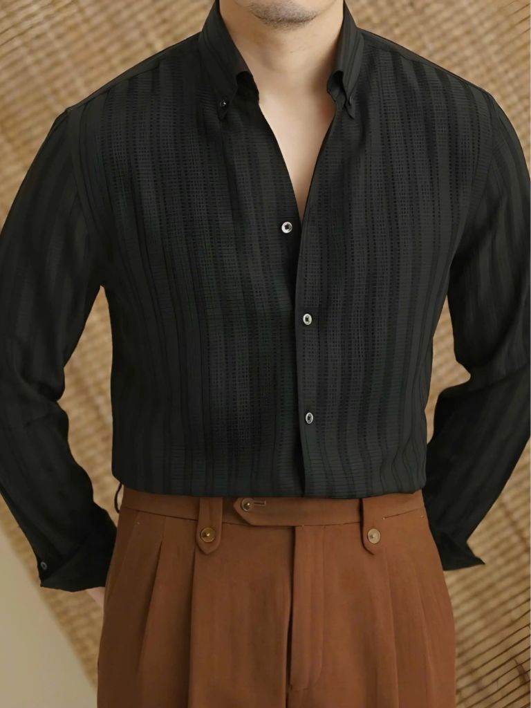Striped Button Down Seersucker Shirt - CAAYWORLD CAAYWORLD