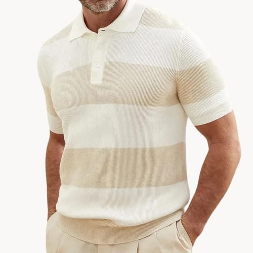 Striped Damask Knit - Polo CAAYWORLD