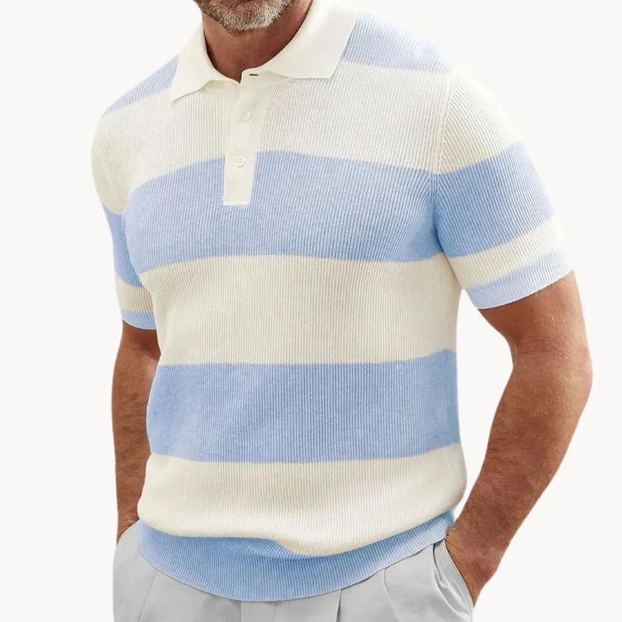 Striped Damask Knit - Polo CAAYWORLD