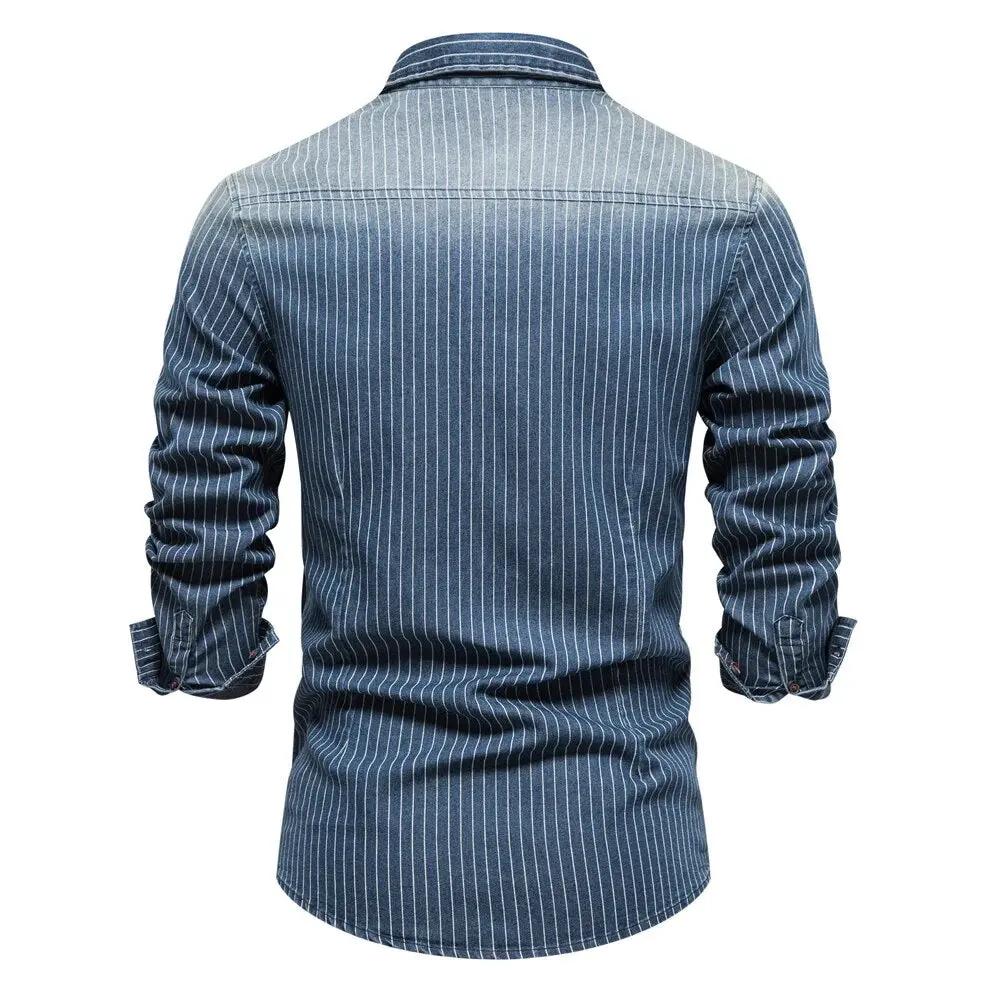 Striped Denim Button-Up - Shirt CASA LARO